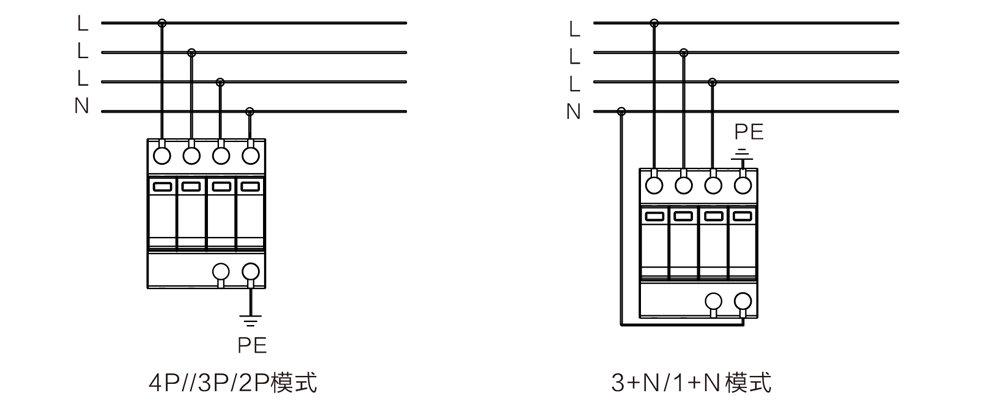 WB-B80 型 二级电源防雷器 接线图