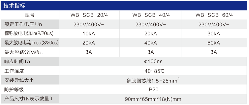 WB-SCB型 SPD后备保护器 WB-SCB型 SPD后备保护器